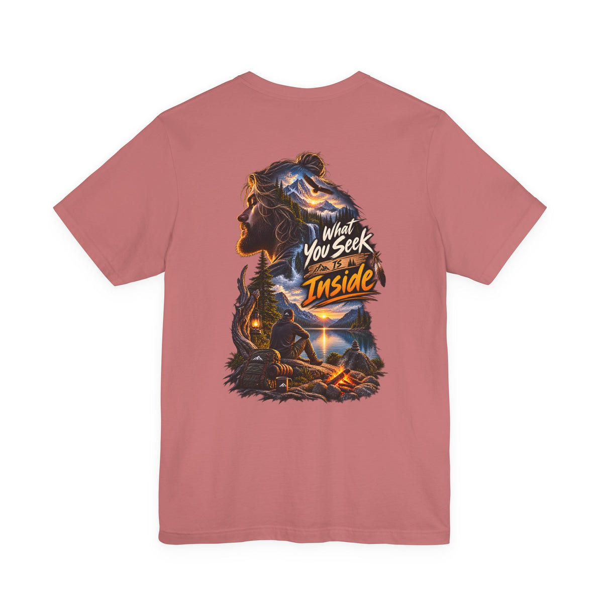 Adventure Graphic Tee — "What You Seek Is Inside" Campfire Design