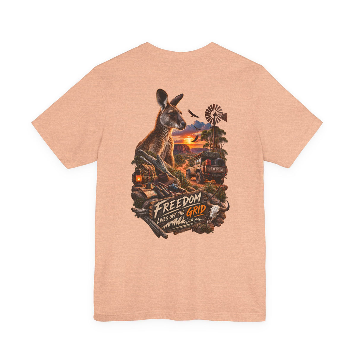 Freedom Down Under Kangaroo T-Shirt — Australia Sunset Wildlife Graphic Tee