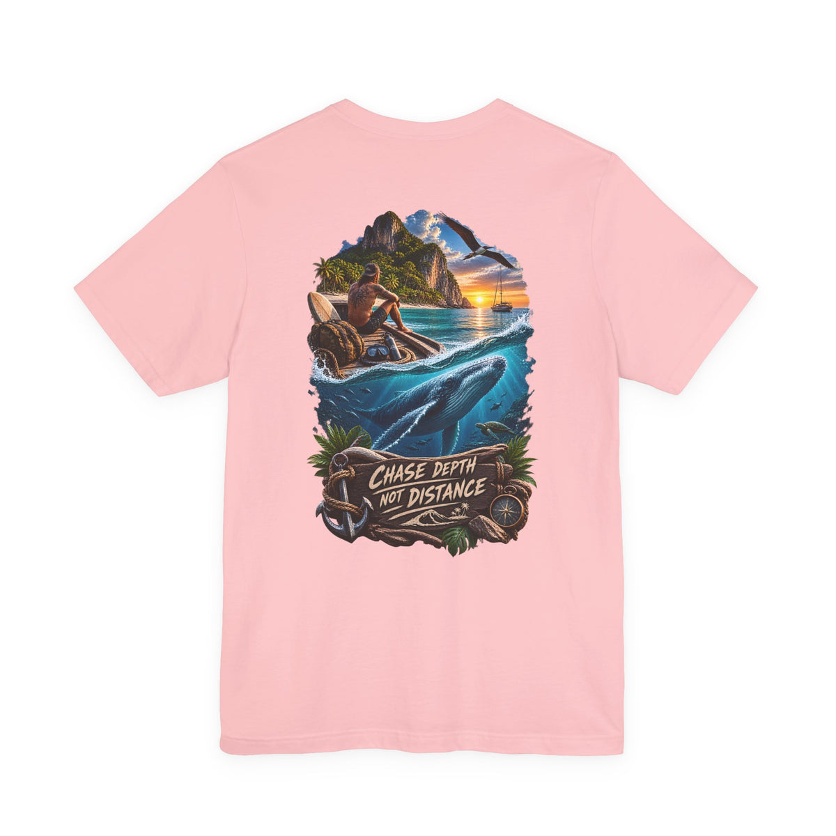 T-Shirt — 'Chase Depth Not Distance' Ocean Whale Adventure Tee