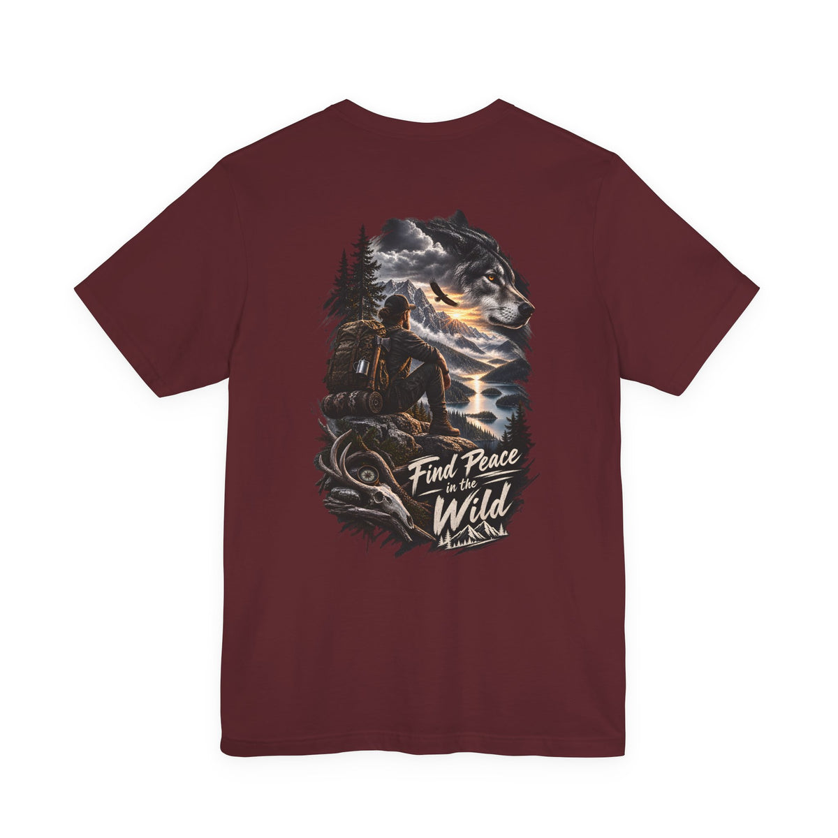 Adventure Tee — "Find Peace in the Wild" Hiking Graphic T-Shirt