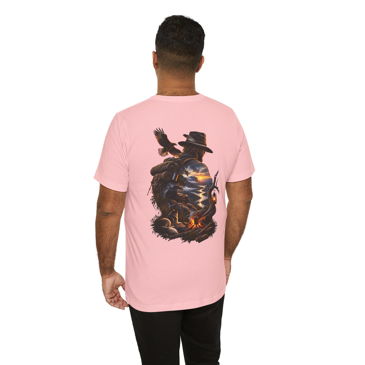 Western Campfire T-Shirt — Cowboy Silhouette Sunset Graphic