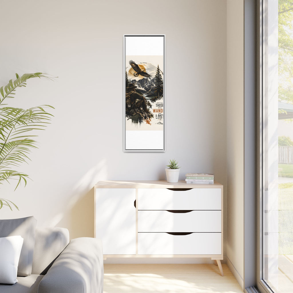 Wander Not Lost Eagle Mountain Canvas Print — Framed Matte Wall Art