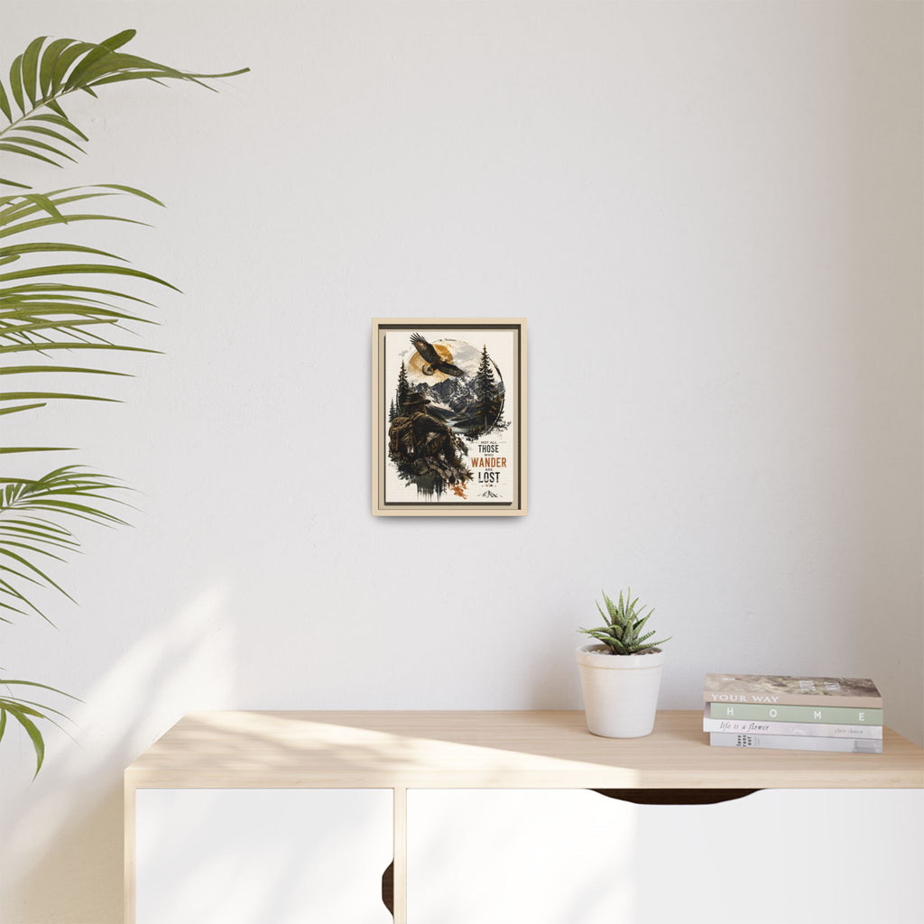 Wanderer Hiking Framed Canvas — "Not All Those Who Wander Are Lost" Wall Art