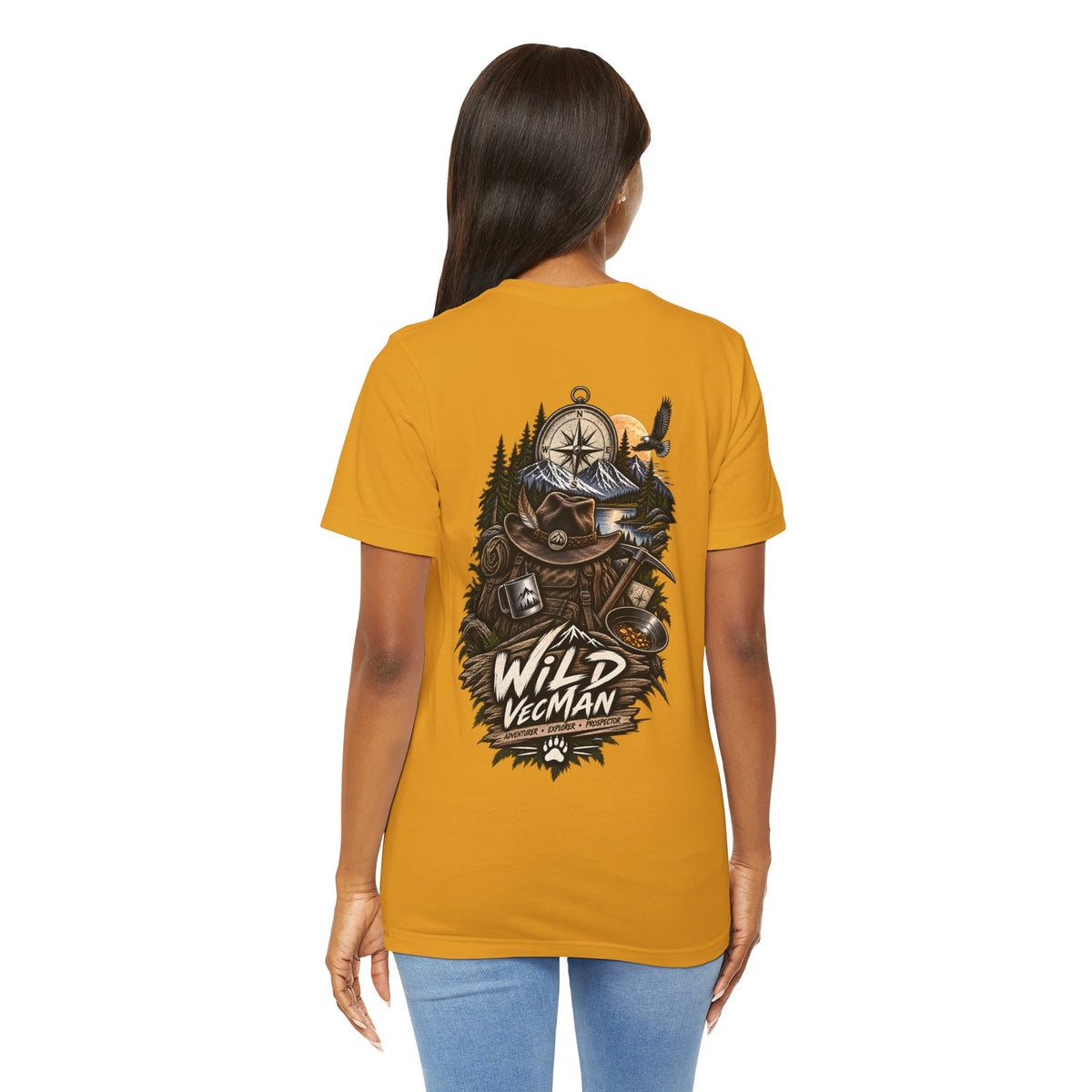 Wild Vegman Adventure T-Shirt — Outdoorsy Compass & Forest Graphic Tee