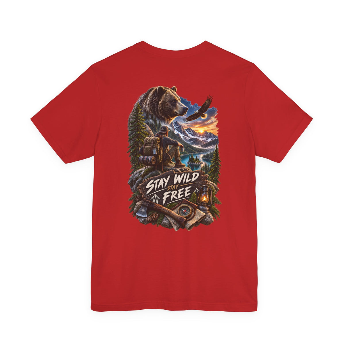 Stay Wild Free Bear T‑Shirt — Outdoor Adventure Graphic Tee
