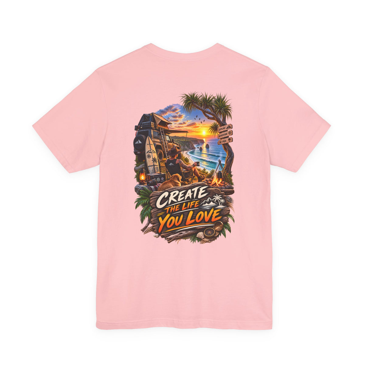 Create the Life You Love T‑Shirt — Beach Sunset Surf Graphic Tee