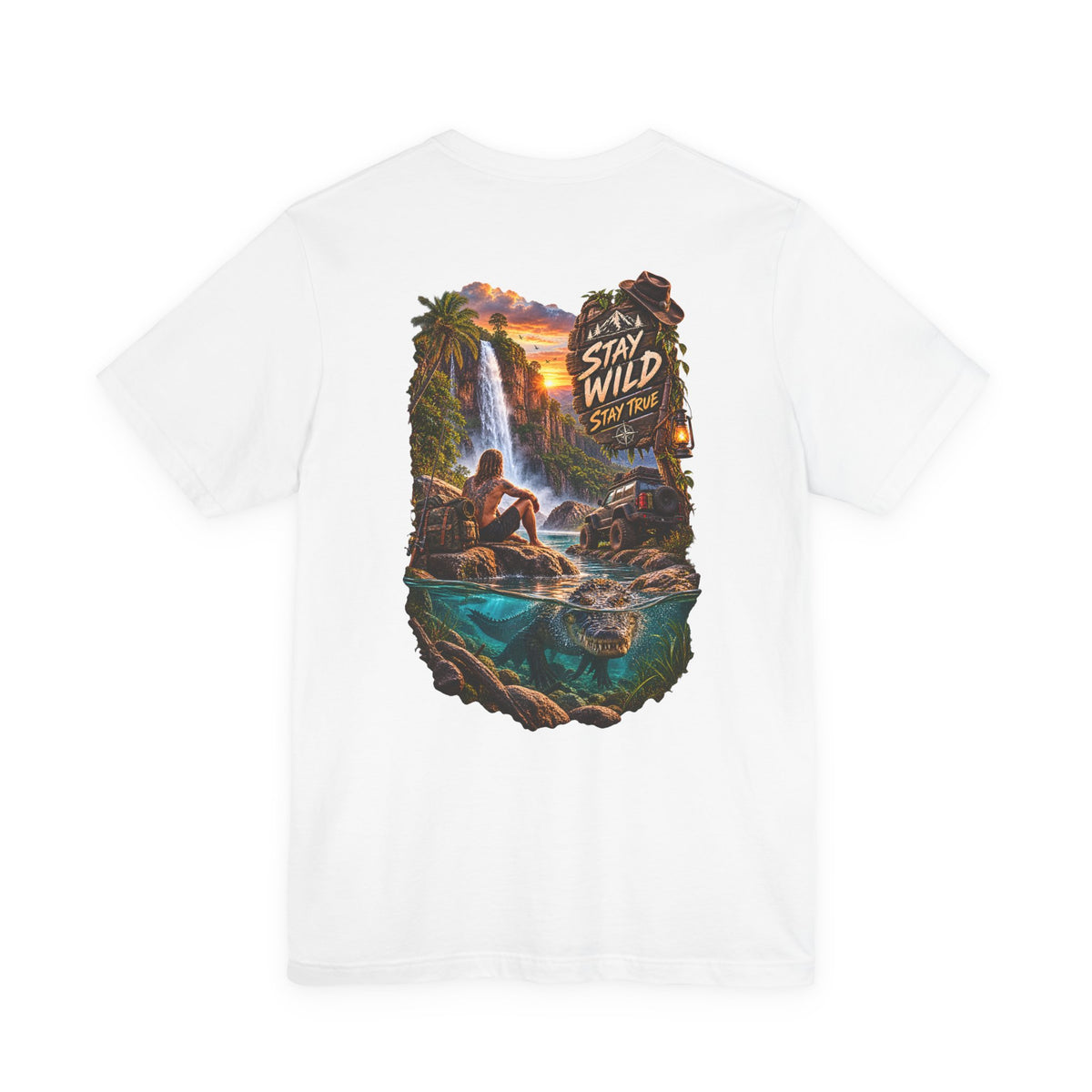 Adventure Graphic Tee — "Stay Wild" Waterfall Outdoor T-Shirt
