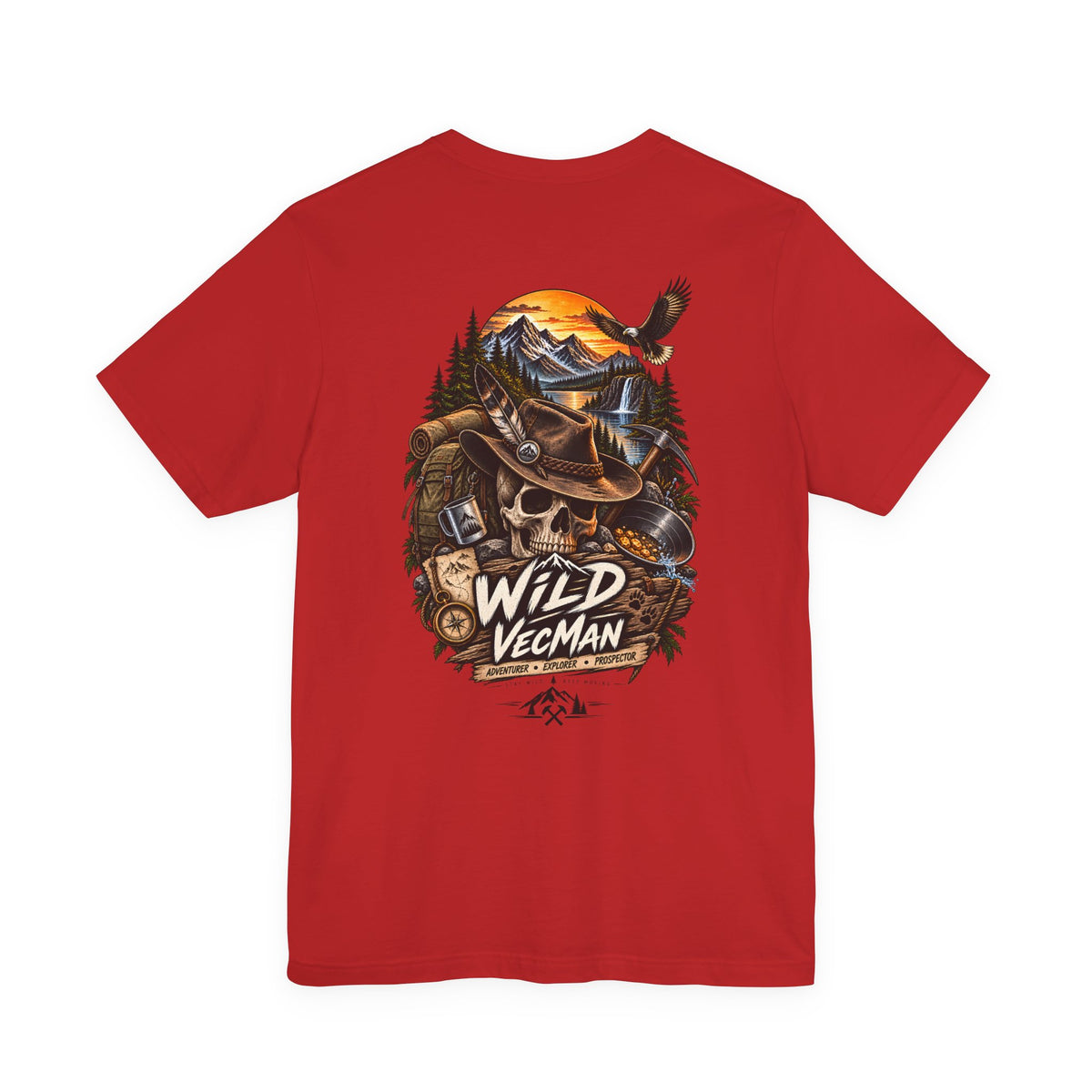 Wild VecMan Adventure T-Shirt — Outdoorsy Mountain Wildlife Graphic Tee