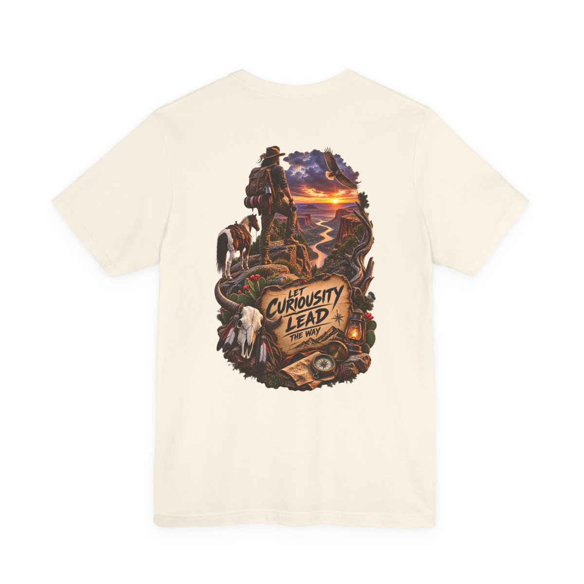 Adventure Graphic Tee — “Let Curiosity Lead the Way” Back Print