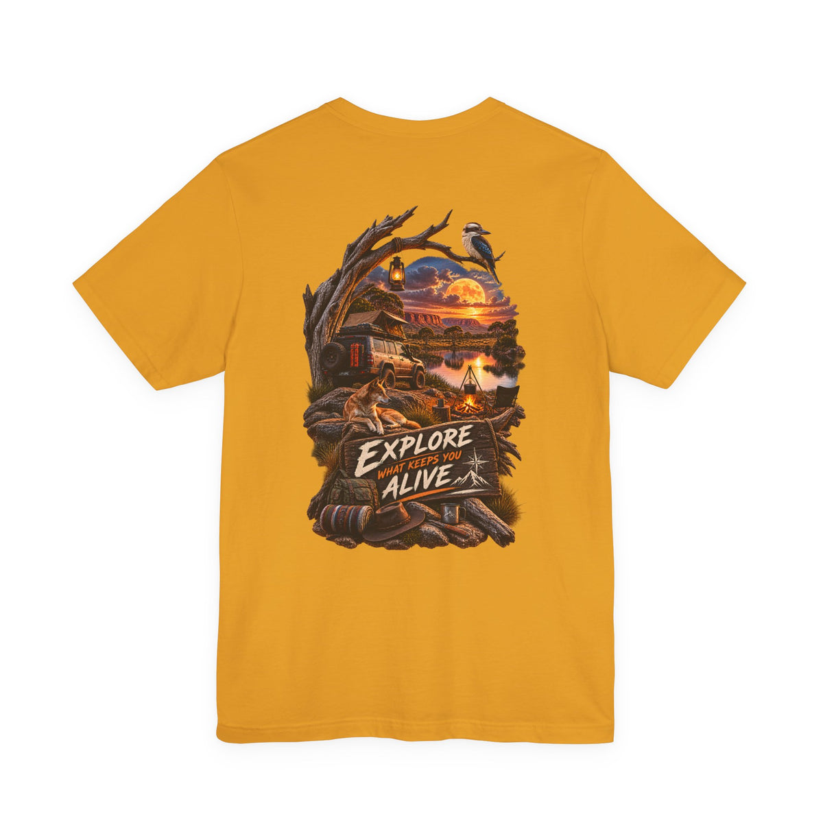 Explore Alive Adventure T-Shirt — Outdoor Camping Sunset Graphic Tee