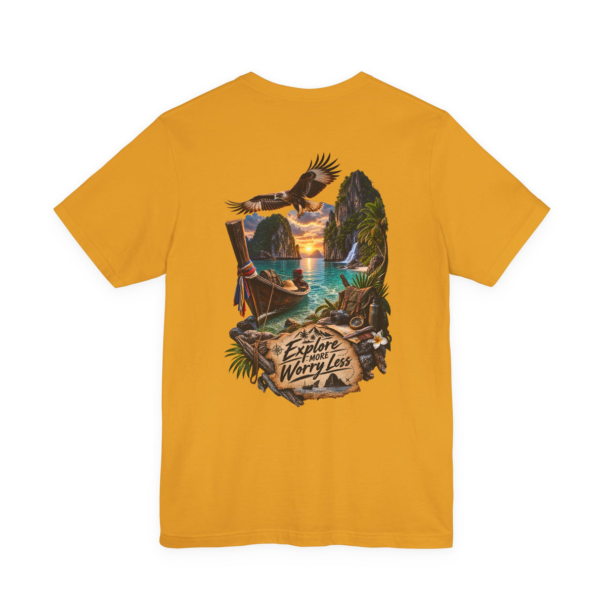 Explore More Scenic Tee — "Explore Worry Less" Travel Graphic T-Shirt