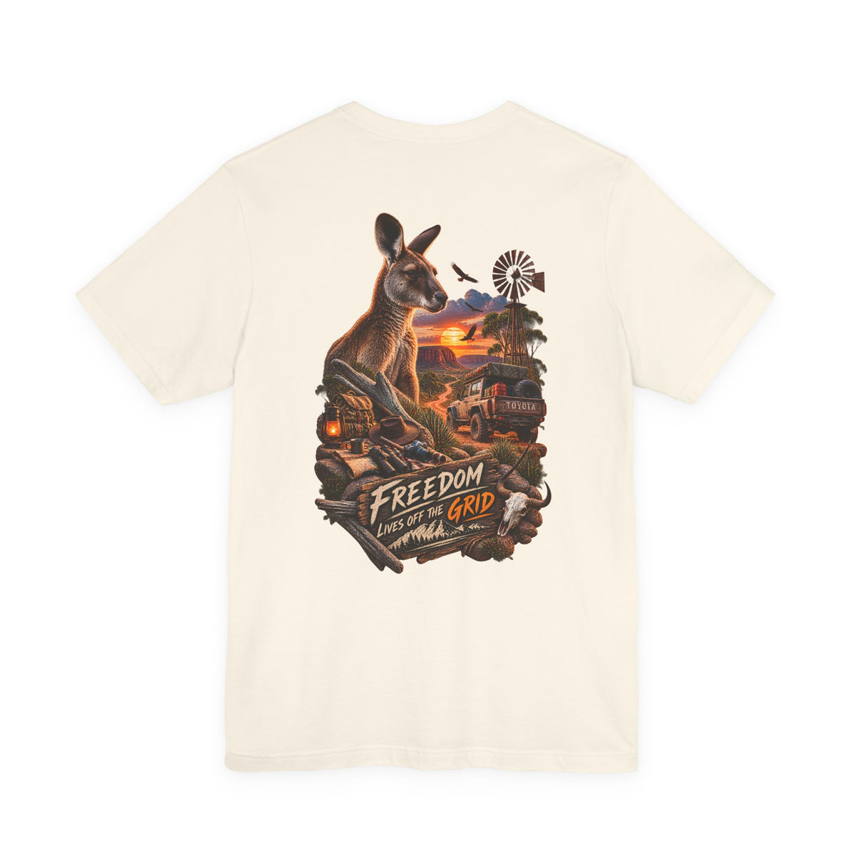 Freedom Down Under Kangaroo T-Shirt — Australia Sunset Wildlife Graphic Tee