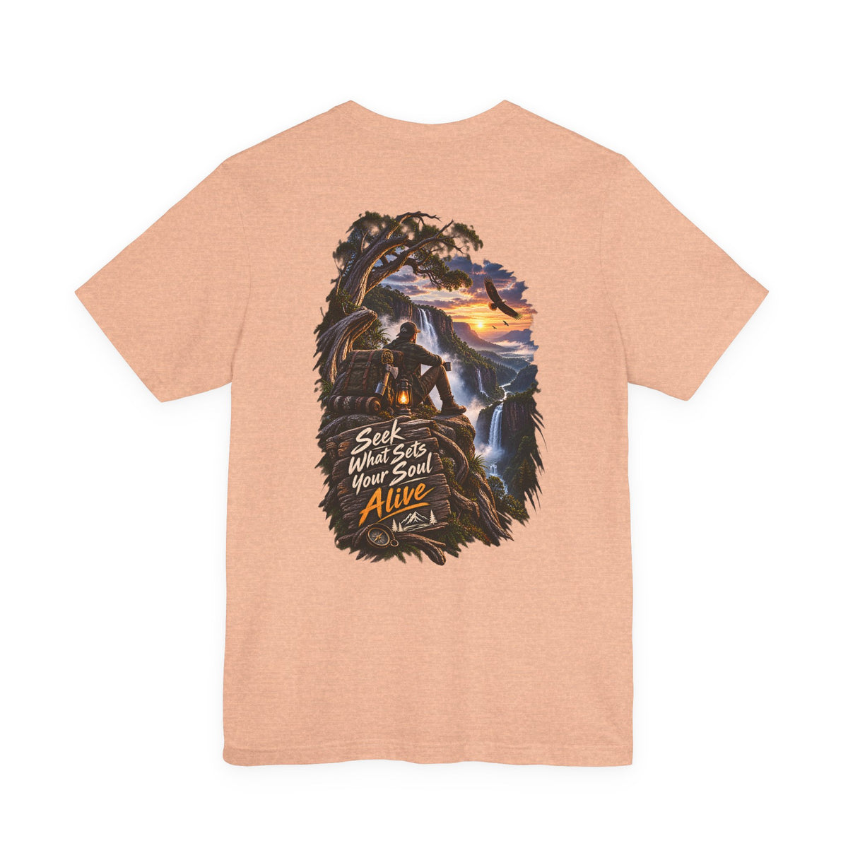 Adventure Graphic Tee — "Seek What Sets Your Soul Alive" Nature Hiking T‑Shirt