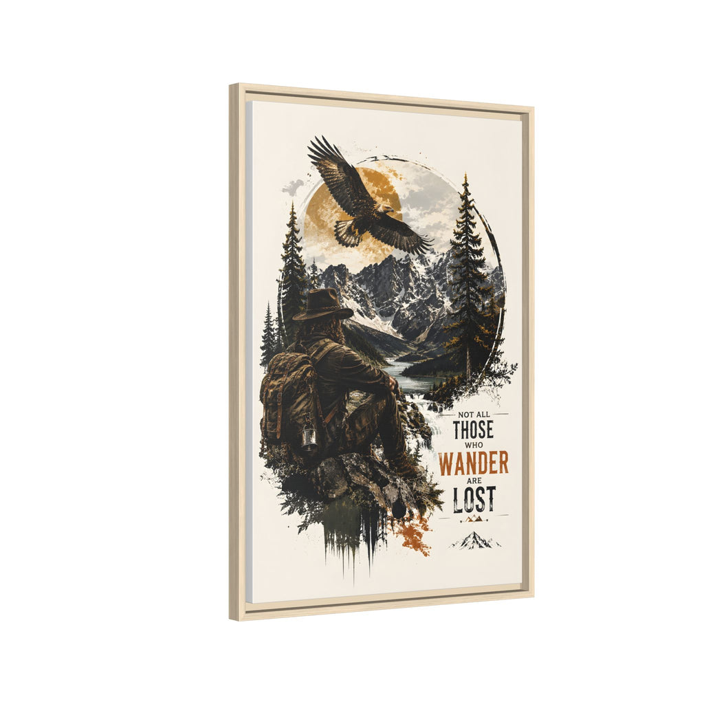Toile encadrée « Wanderer Hiking » — Décoration murale « Not All Those Who Wander Are Lost »
