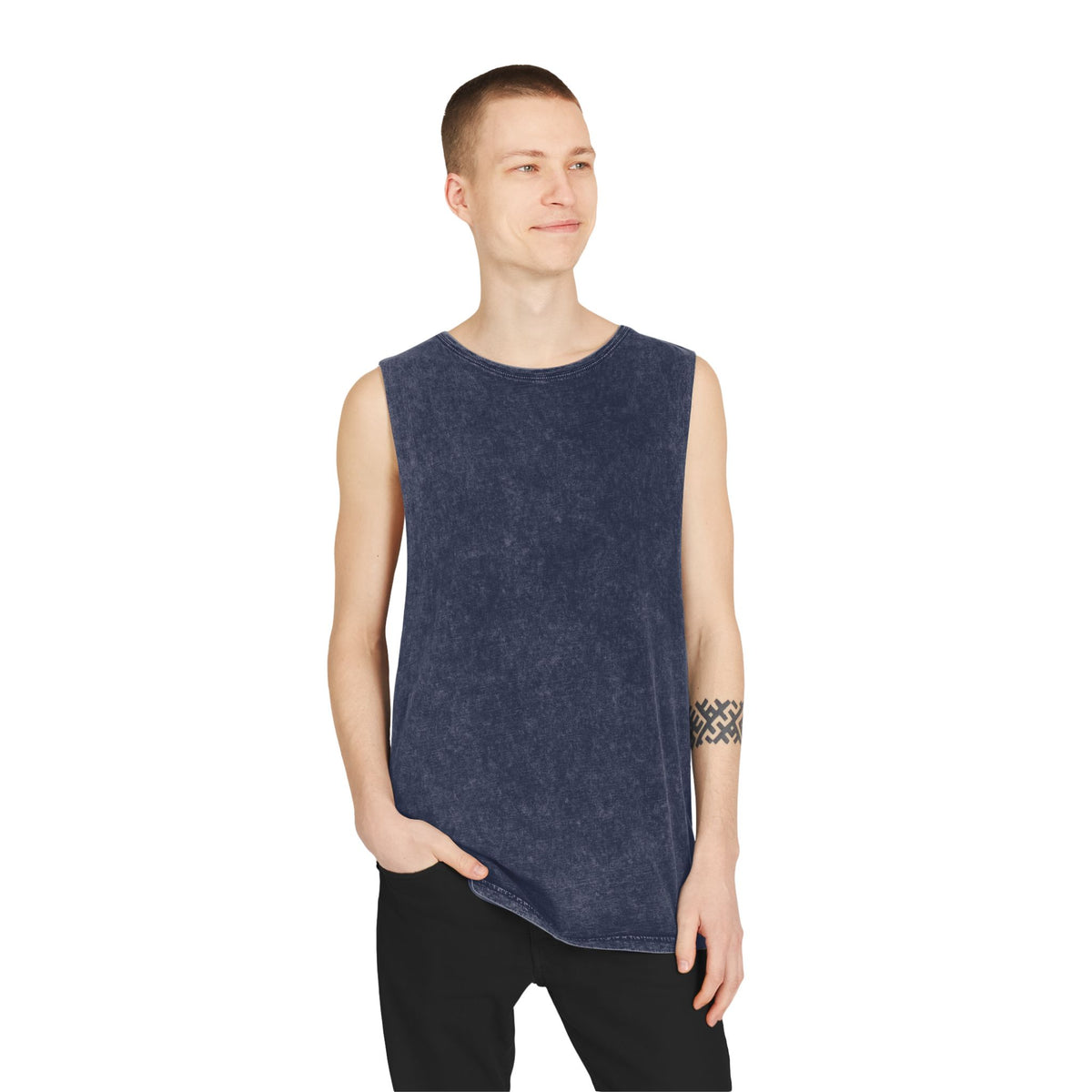 Wild Vecman logo - Compass Tank Top — Vintage Stonewash Adventure Graphic