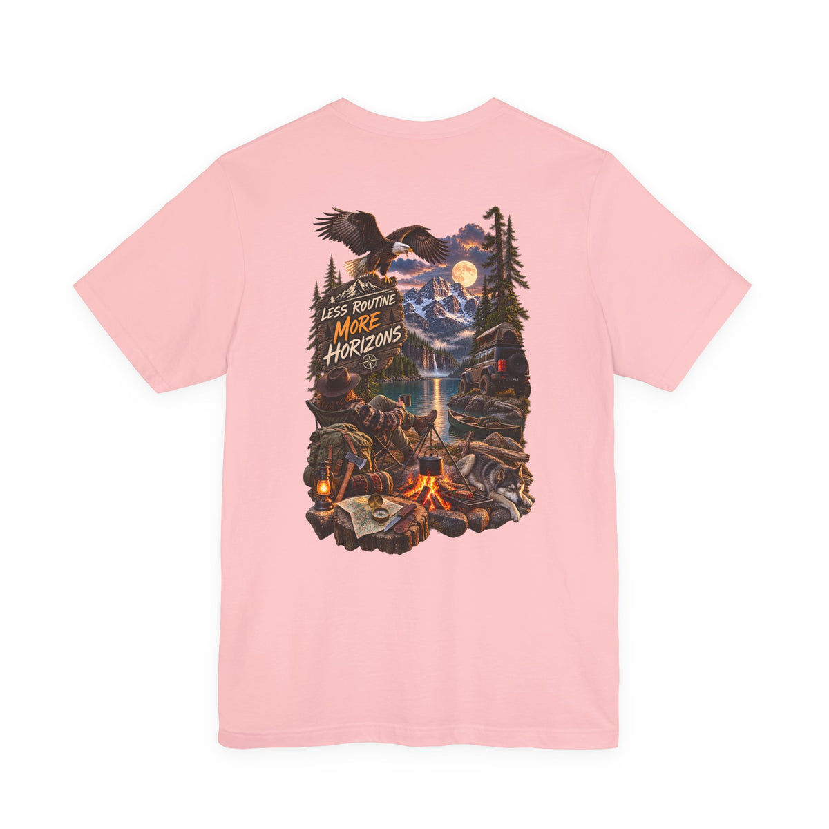 Adventure Campfire Graphic Tee — "Less Routine, More Horizons"