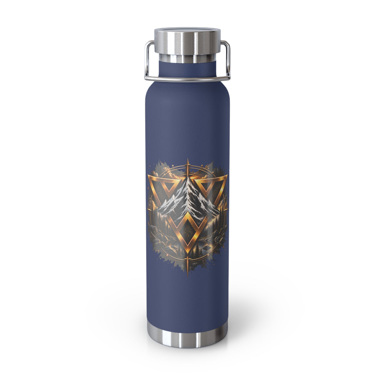 Bouteille isolée sous vide en cuivre de 22 oz — Motif Forêt WilD VecMan