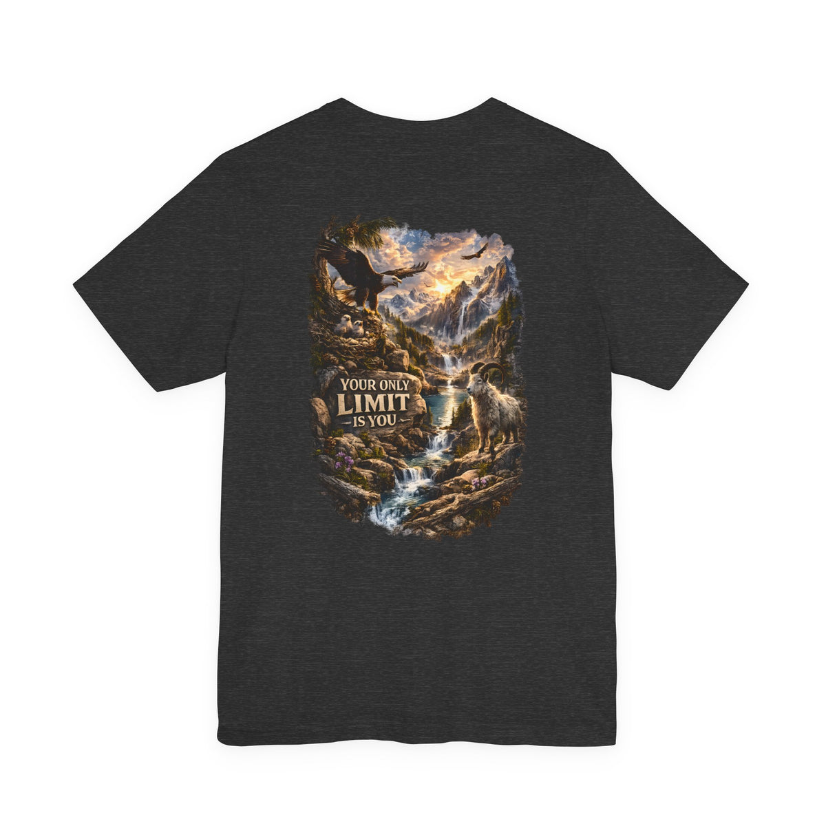 Inspirational Eagle Nature Tee - "Your Only Limit is You" Back Print
