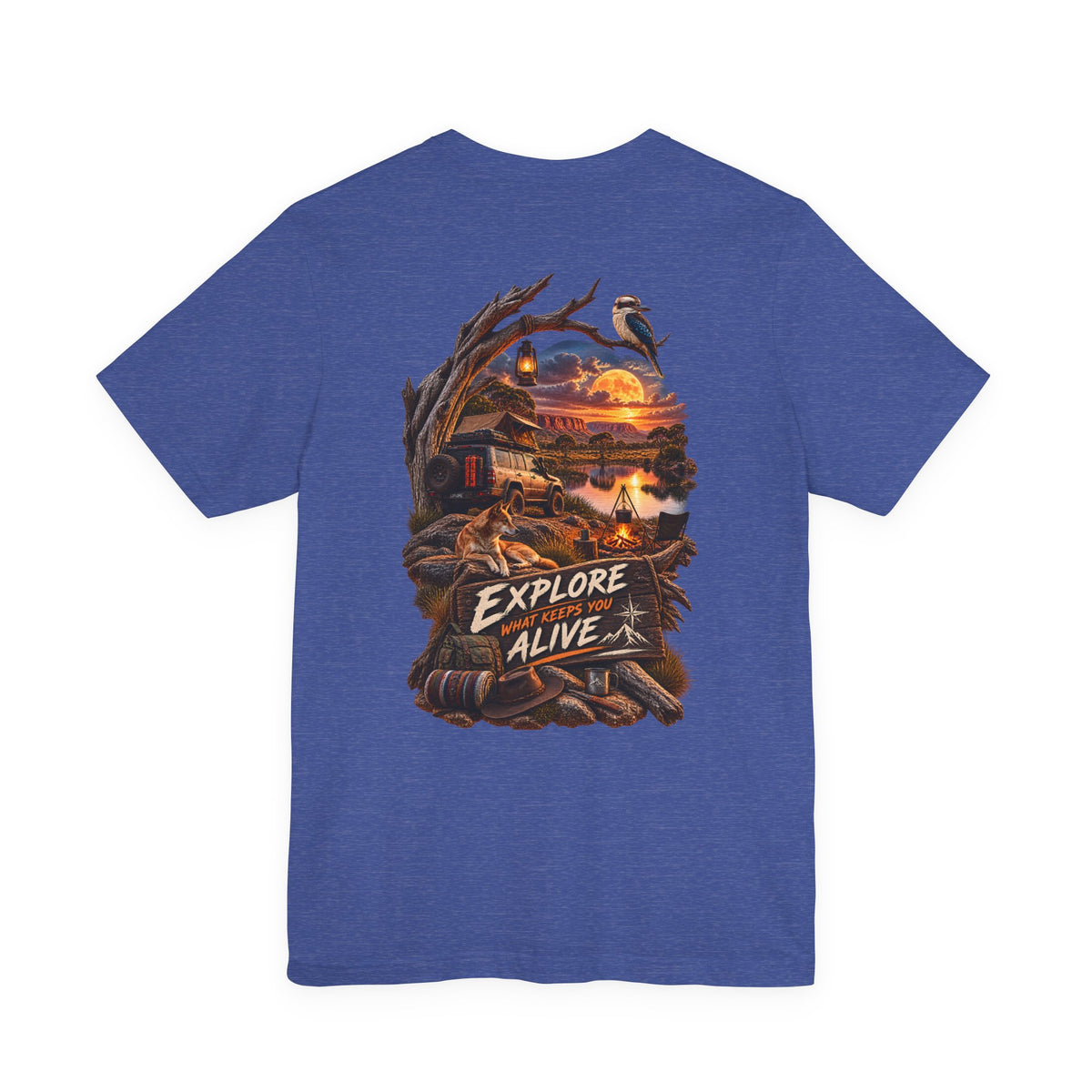 Explore Alive Adventure T-Shirt — Outdoor Camping Sunset Graphic Tee