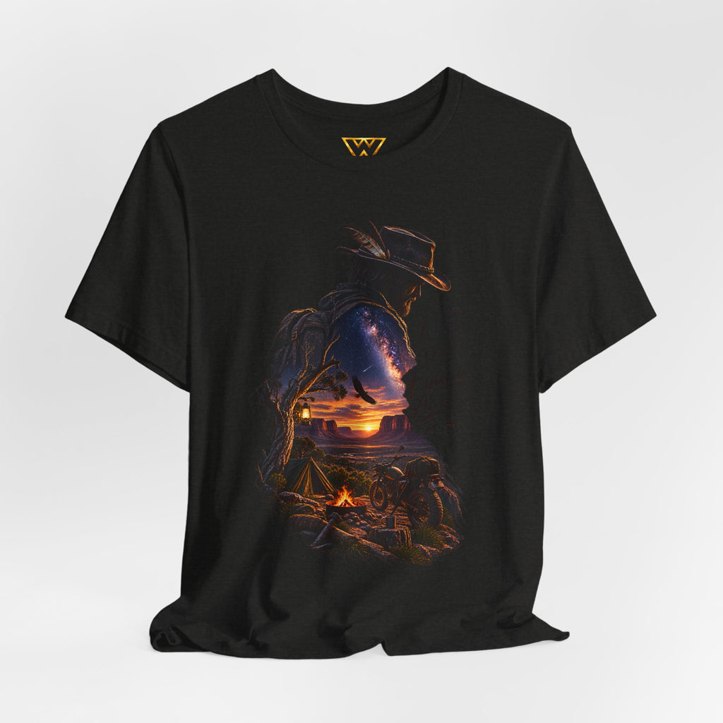 T‑Shirt — Western Sunset Cowboy 'Lost Often, Found Always' Graphic Tee