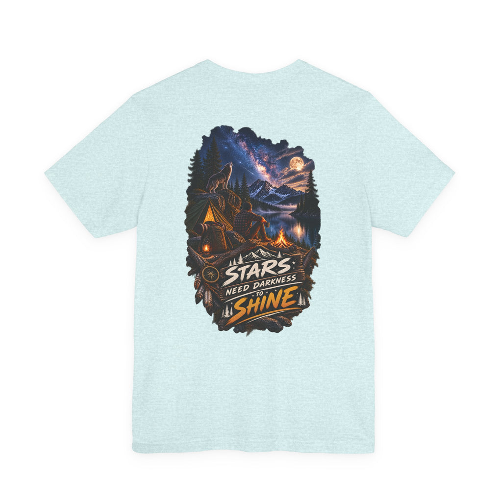 T-shirt Camping Nuit Étoilée — T-shirt graphique « Les étoiles ont besoin de l'obscurité pour briller »