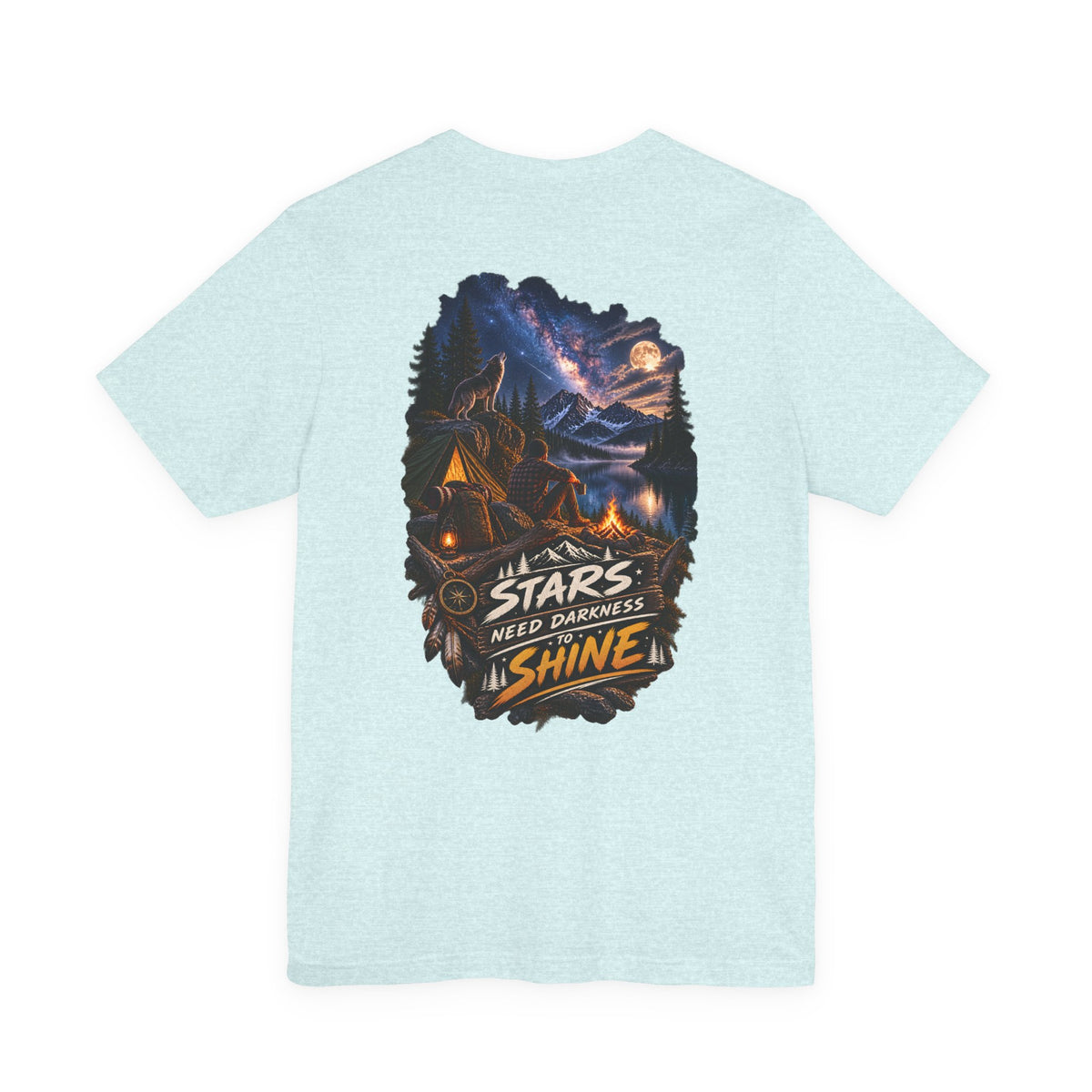 Camping Night Sky T-Shirt — "The Stars Need Darkness to Shine" Graphic Tee