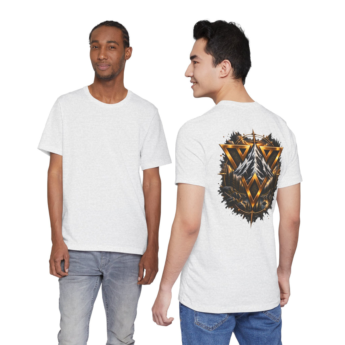 Mountain Valknut Tee — Norse Triangle Wilderness Graphic T-Shirt