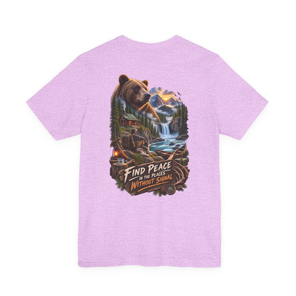 T-shirt Bear Mountain Scenic — « Trouvez la paix là où il n'y a pas de réseau »