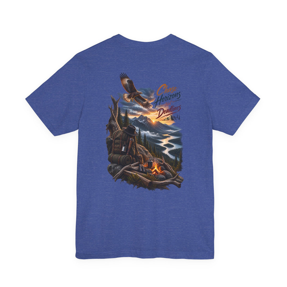 T-Shirt — 'Chase Horizons, Dream Big' Eagle Mountain Campfire Graphic Tee