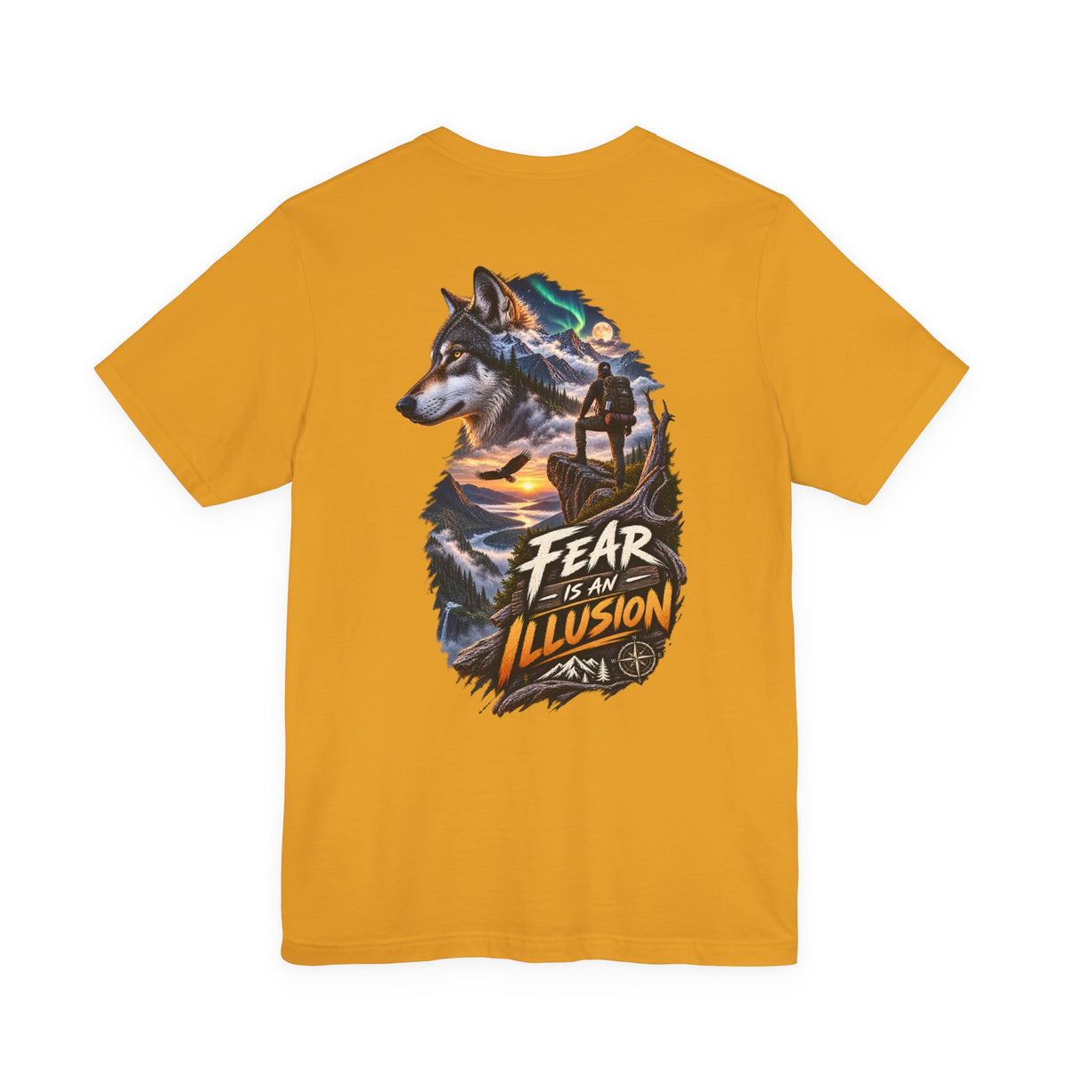 Fear Is an Illusion Wolf T-Shirt — Motivational Nature Graphic Tee