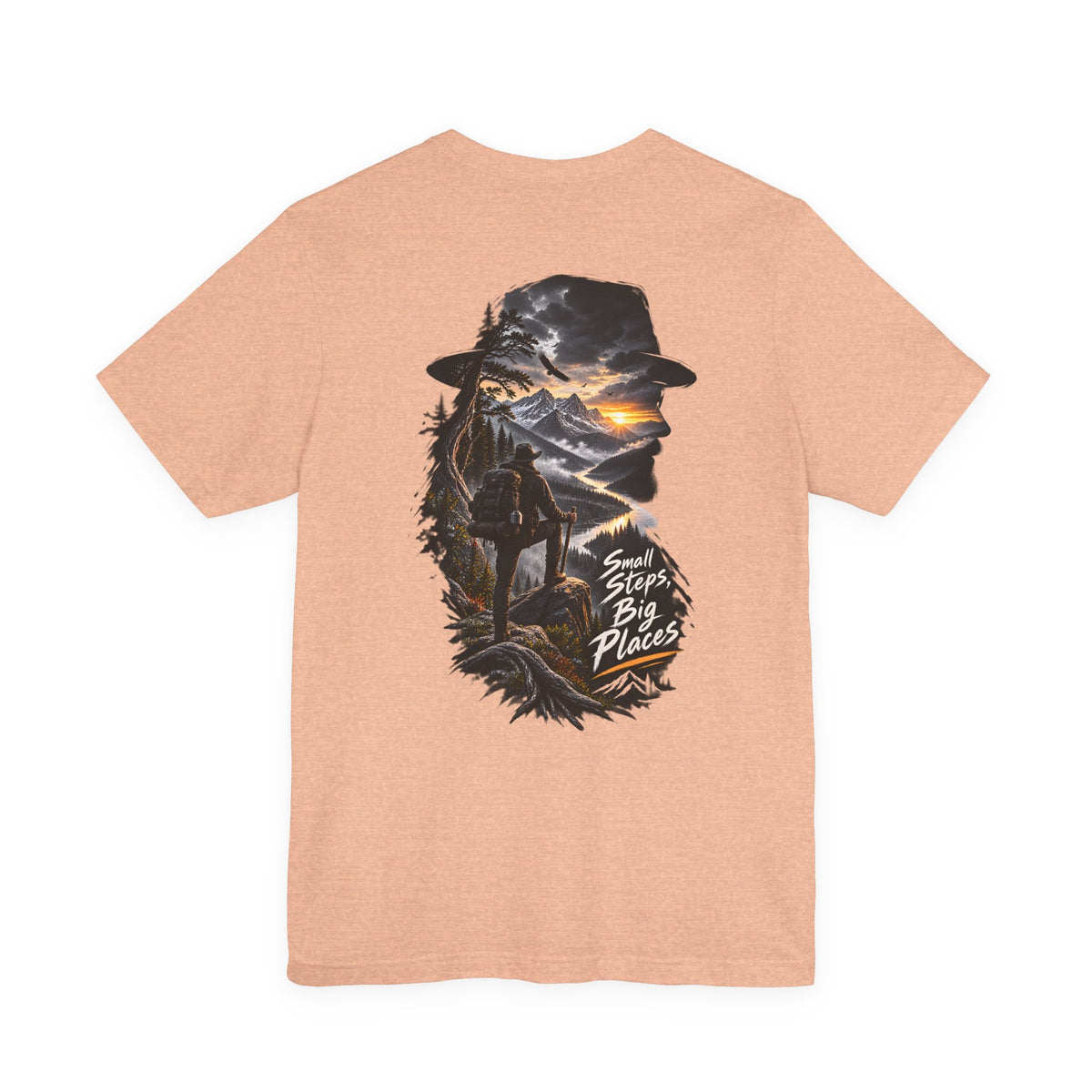 Adventure Hiker Tee — 'Small Steps, Big Places' Mountain Silhouette