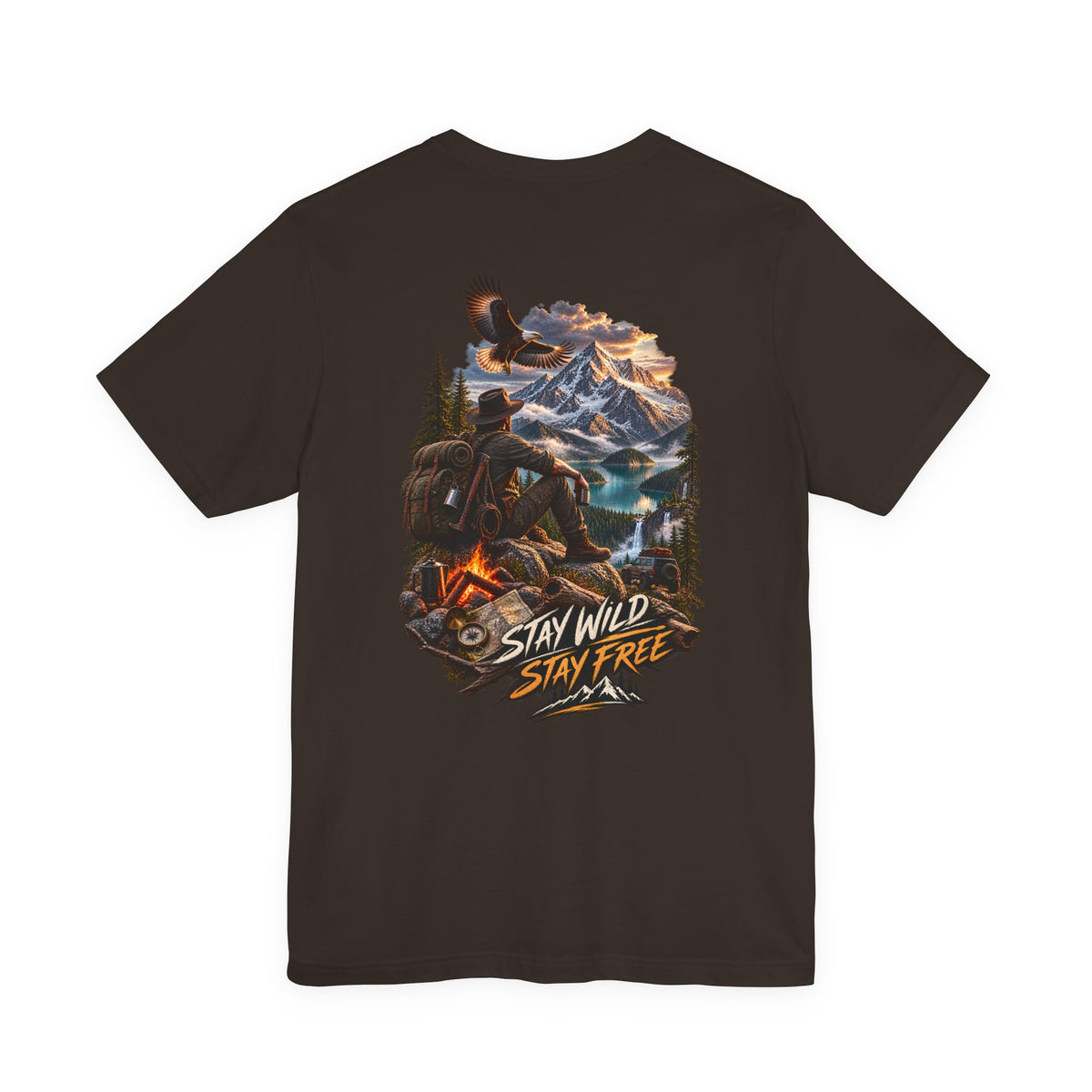 Stay Wild Stay Free Mountain Tee — Adventure Nature Graphic T-Shirt