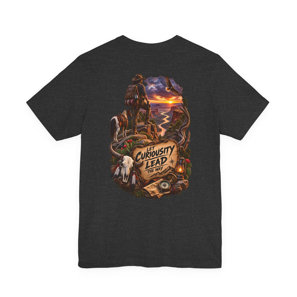 Adventure Graphic Tee — “Let Curiosity Lead the Way” Back Print