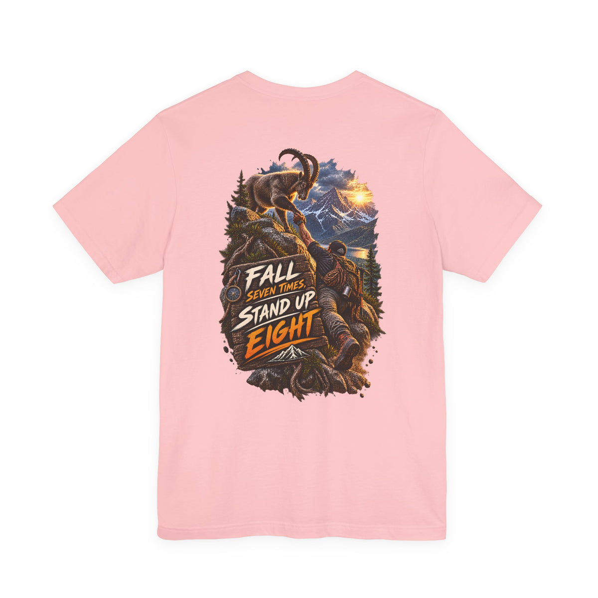 Mammoth Climber Tee — "Fall Seven Times, Stand Up Eight" Inspirational Outdoor T-Shirt