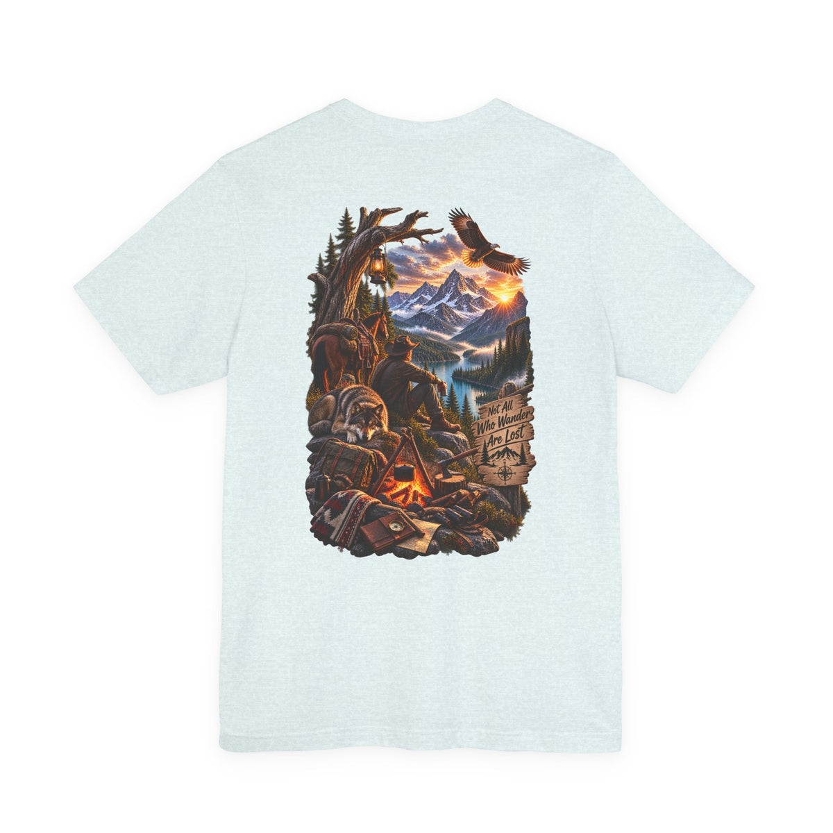 Camping Adventure T-Shirt — Mountain Campfire Scene