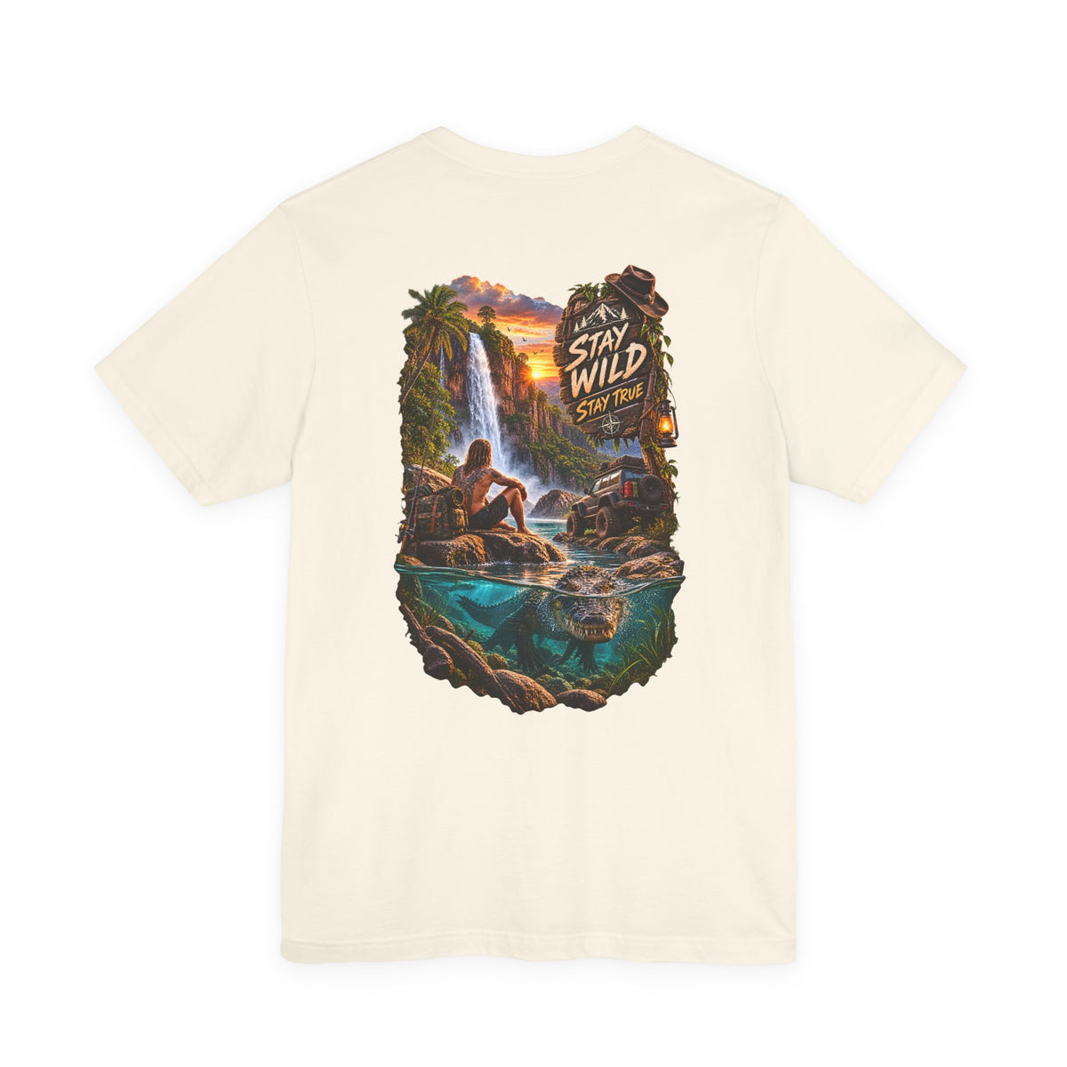 Adventure Graphic Tee — "Stay Wild" Waterfall Outdoor T-Shirt