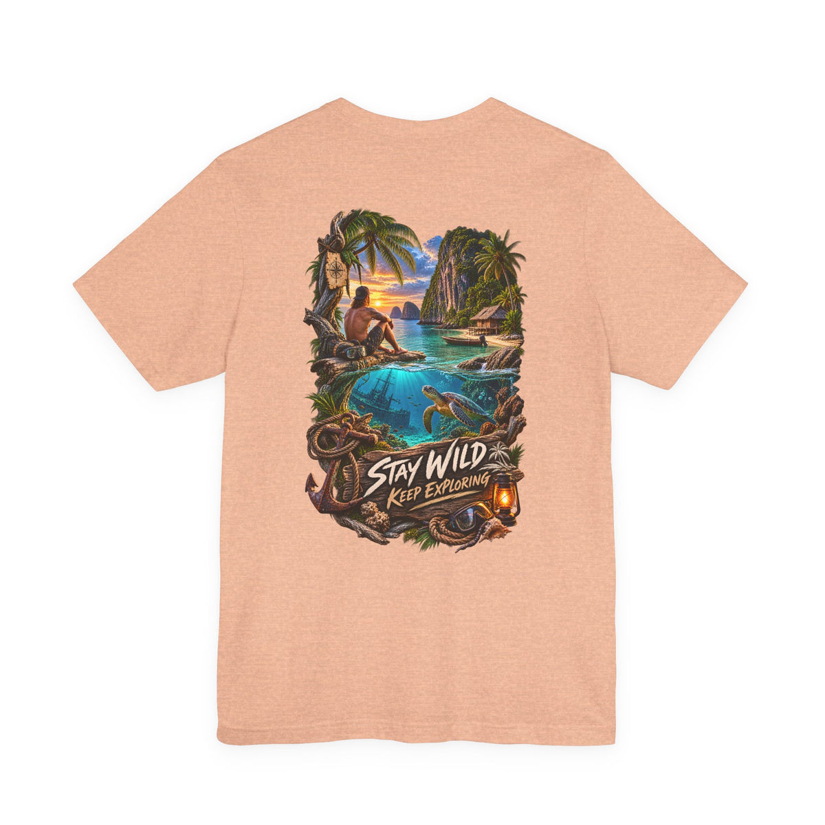 Stay Wild Adventure Tee — Tropical Explorer Graphic T-Shirt