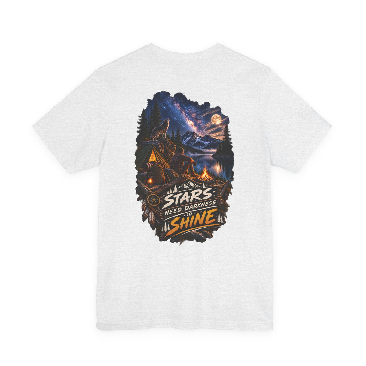 Camping Night Sky T-Shirt — "The Stars Need Darkness to Shine" Graphic Tee