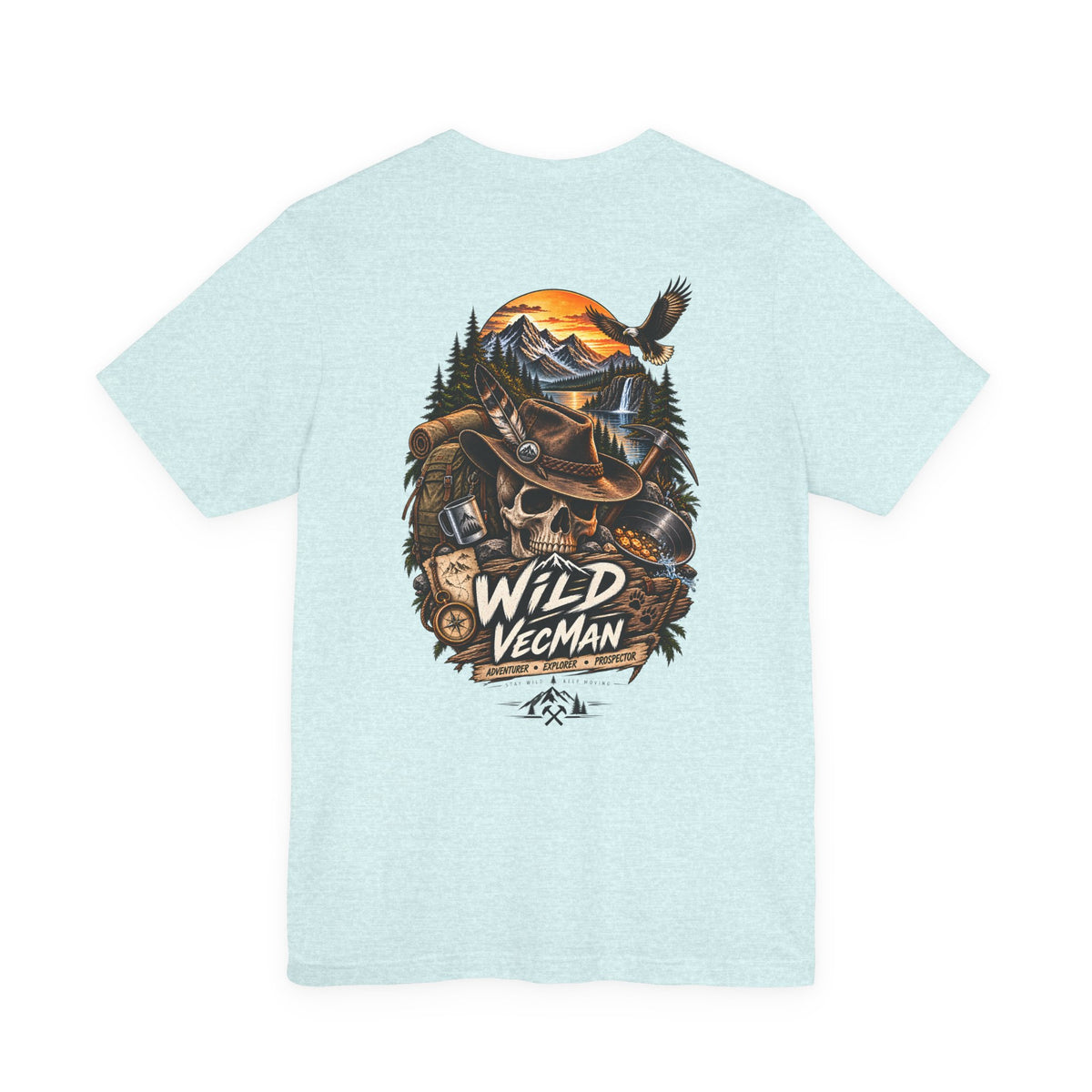 Wild VecMan Adventure T-Shirt — Outdoorsy Mountain Wildlife Graphic Tee