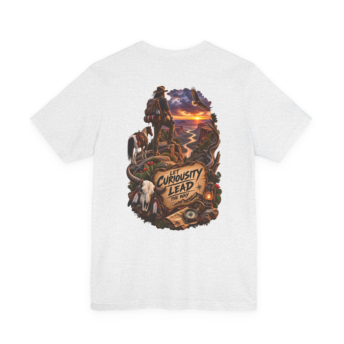 Adventure Graphic Tee — “Let Curiosity Lead the Way” Back Print