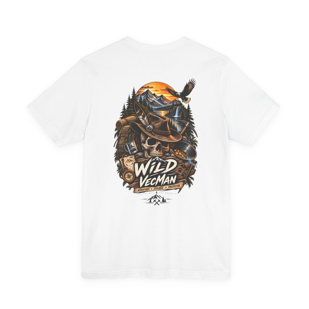 Wild VecMan Adventure T-Shirt — Outdoorsy Mountain Wildlife Graphic Tee