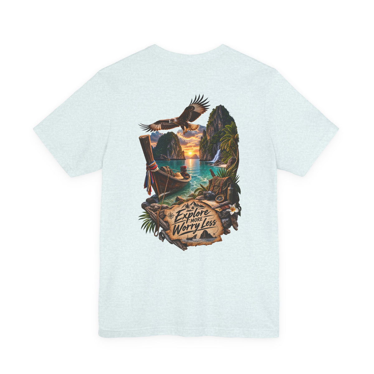 Explore More Scenic Tee — "Explore Worry Less" Travel Graphic T-Shirt