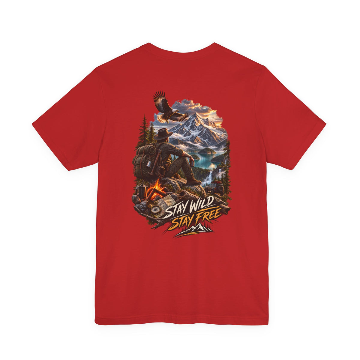 Stay Wild Stay Free Mountain Tee — Adventure Nature Graphic T-Shirt