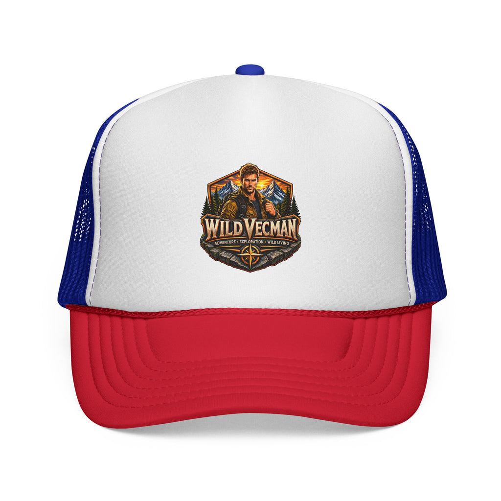 Wild Vecman Trucker Cap — Retro Outdoor Adventure Mesh Hat