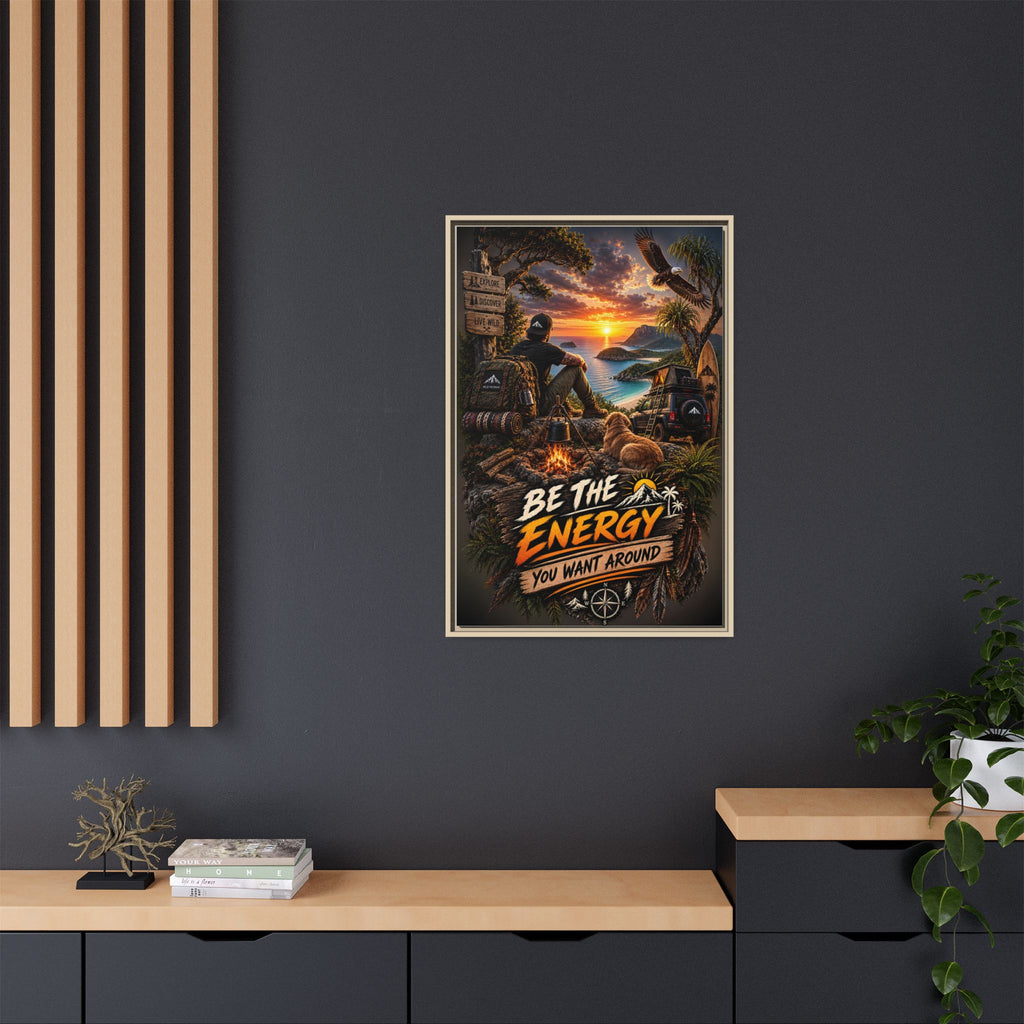 Be The Energy You Want Around - Framed Matte Canvas Wall Art