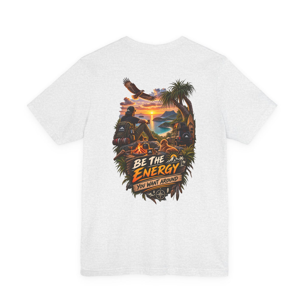 T-Shirt — "Be The Energy" Sunset Island Graphic Tee