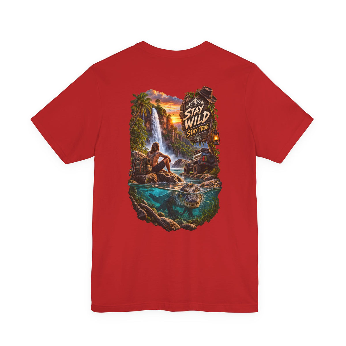 Adventure Graphic Tee — "Stay Wild" Waterfall Outdoor T-Shirt