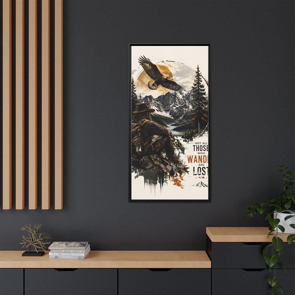 Wander Not Lost Eagle Mountain Canvas Print — Framed Matte Wall Art