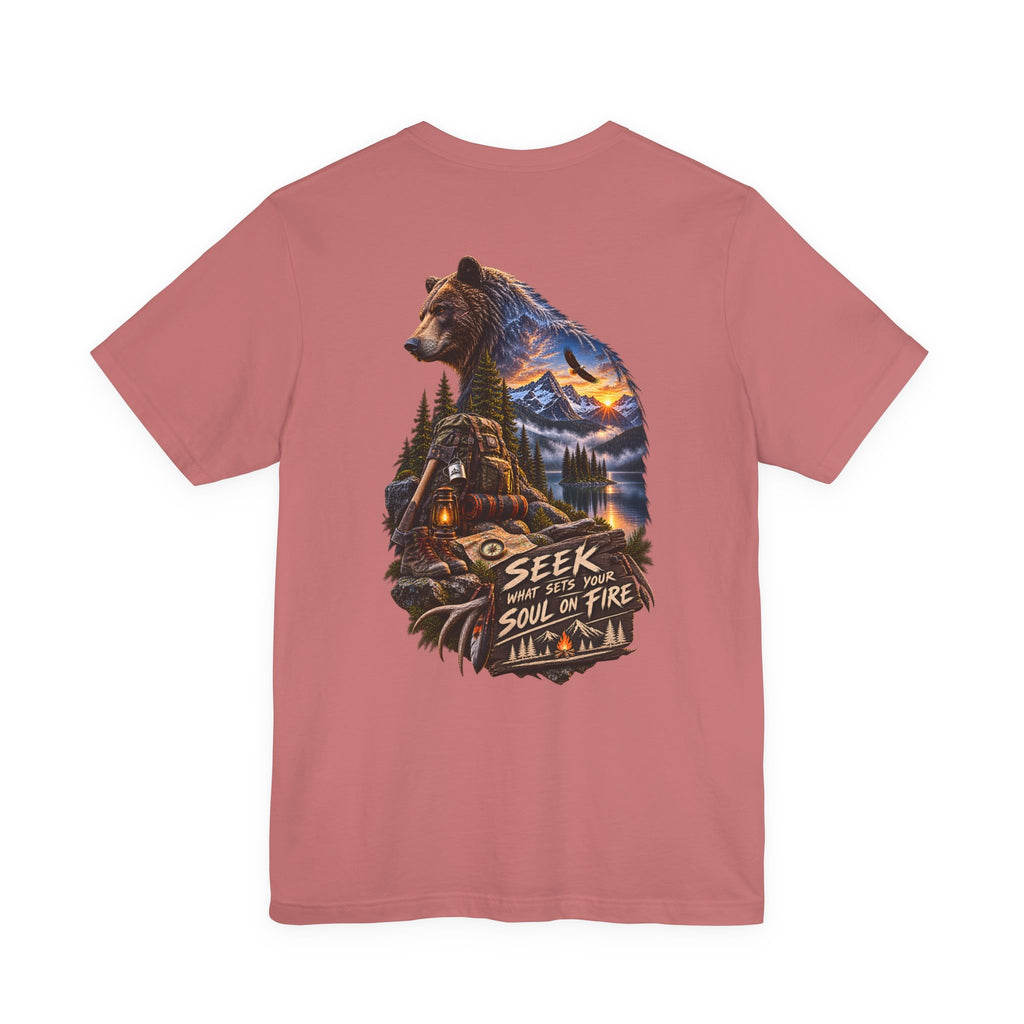 Bear Wilderness Tee — "Seek with the Soul on Fire" Outdoor Adventure T-Shirt