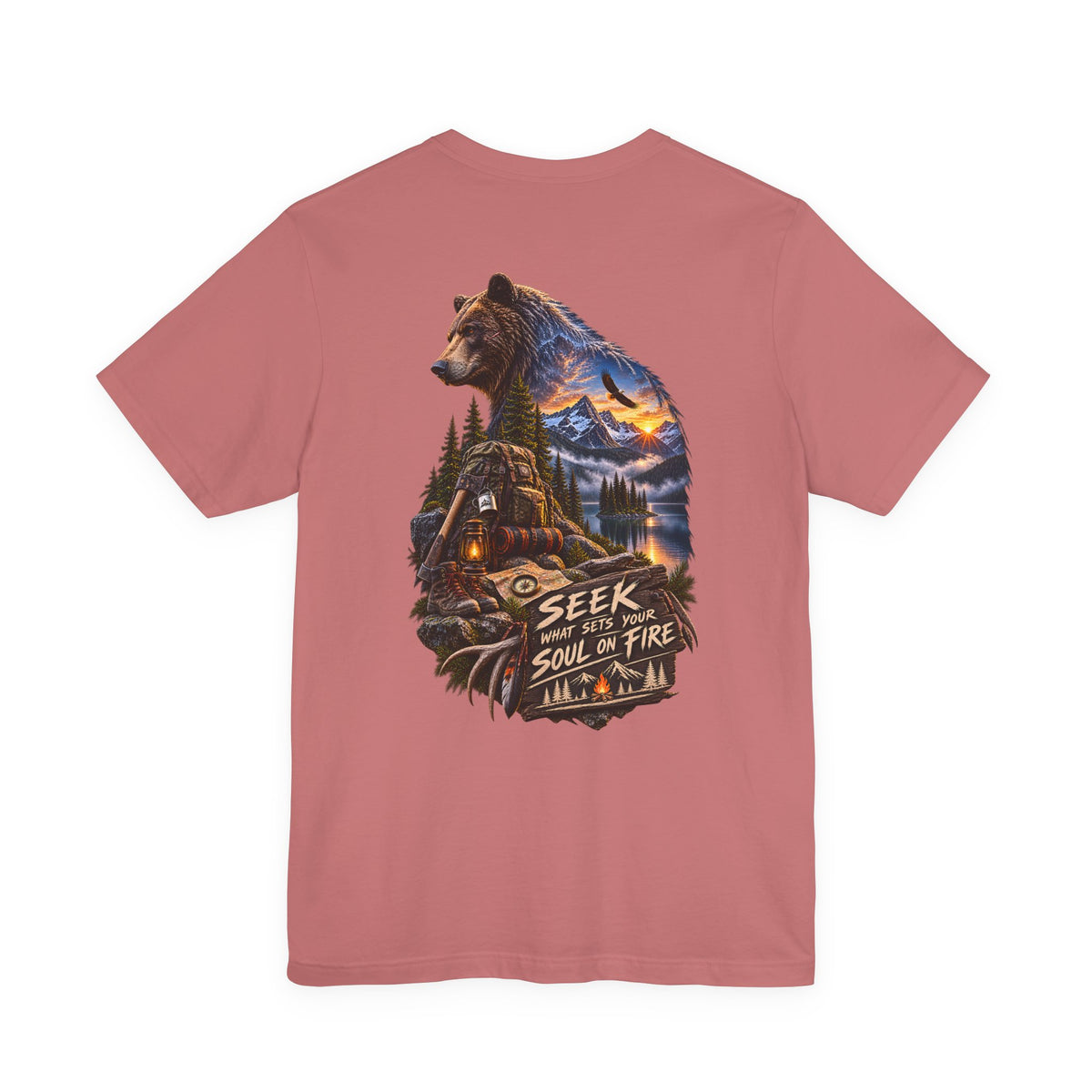 Bear Wilderness Tee — "Seek with the Soul on Fire" Outdoor Adventure T-Shirt